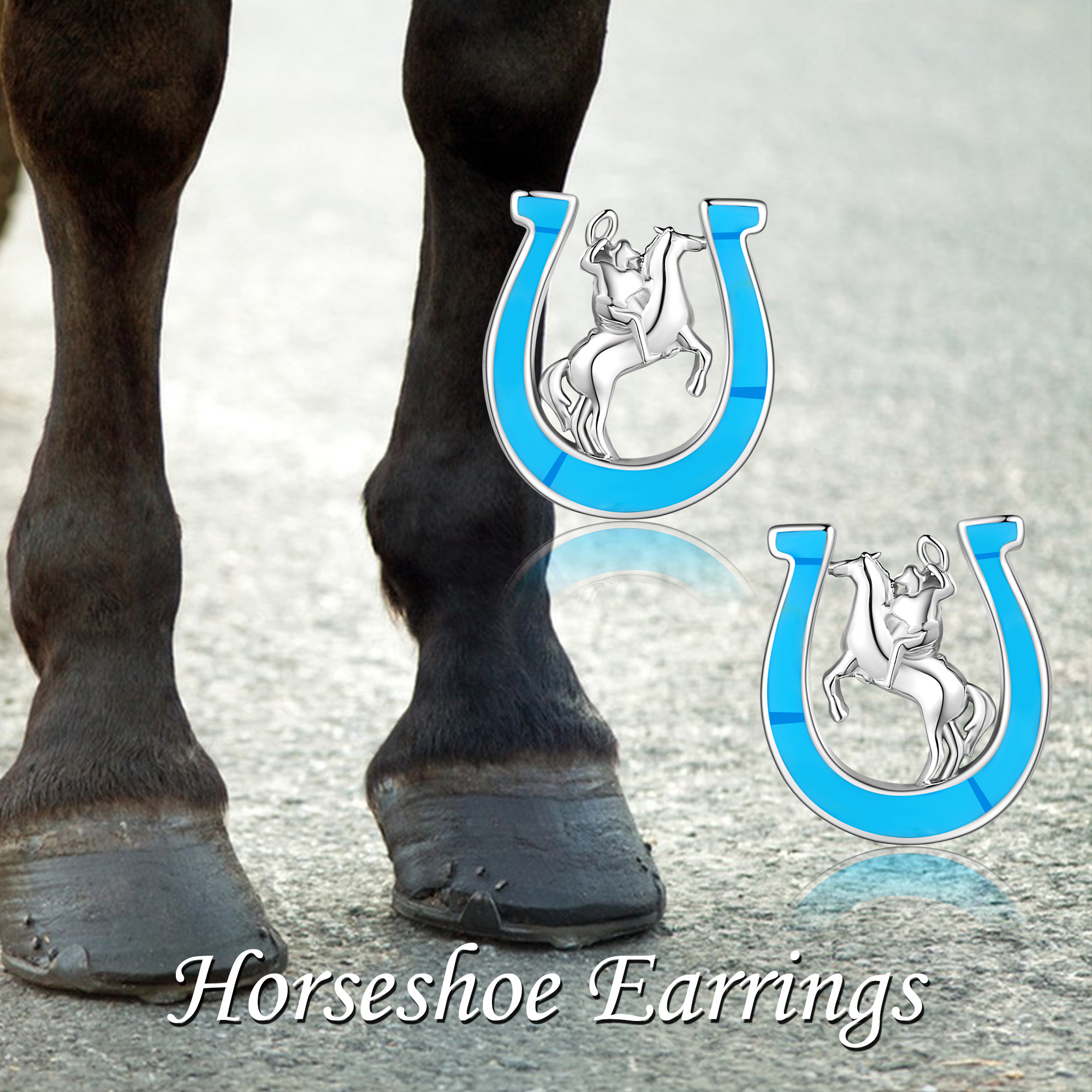 Women's 925 Sterling Silver Horseshoe Earrings